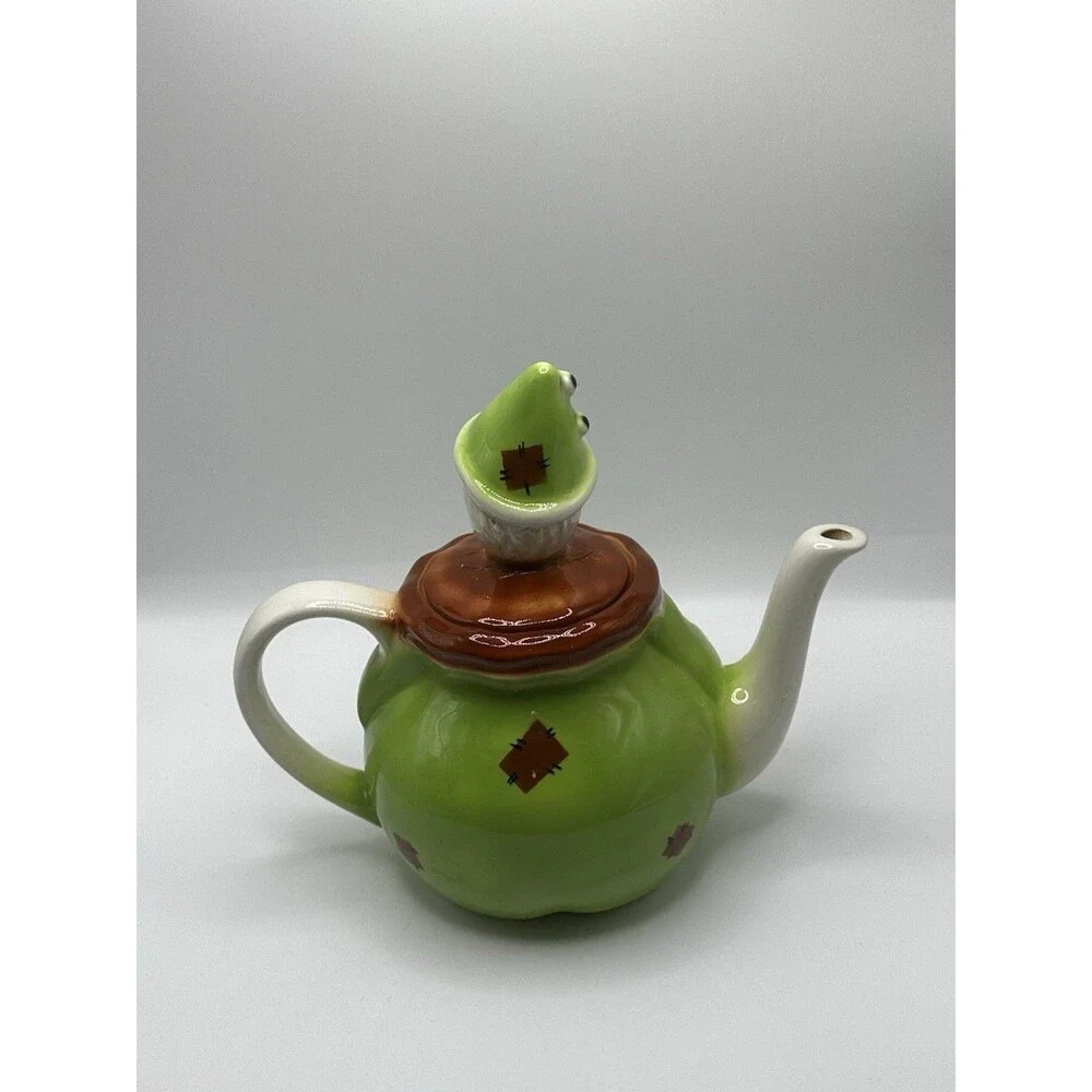 Tony Wood Studio Scarecrow Clown Teapot & Egg Cup Set England AS-IS Repair